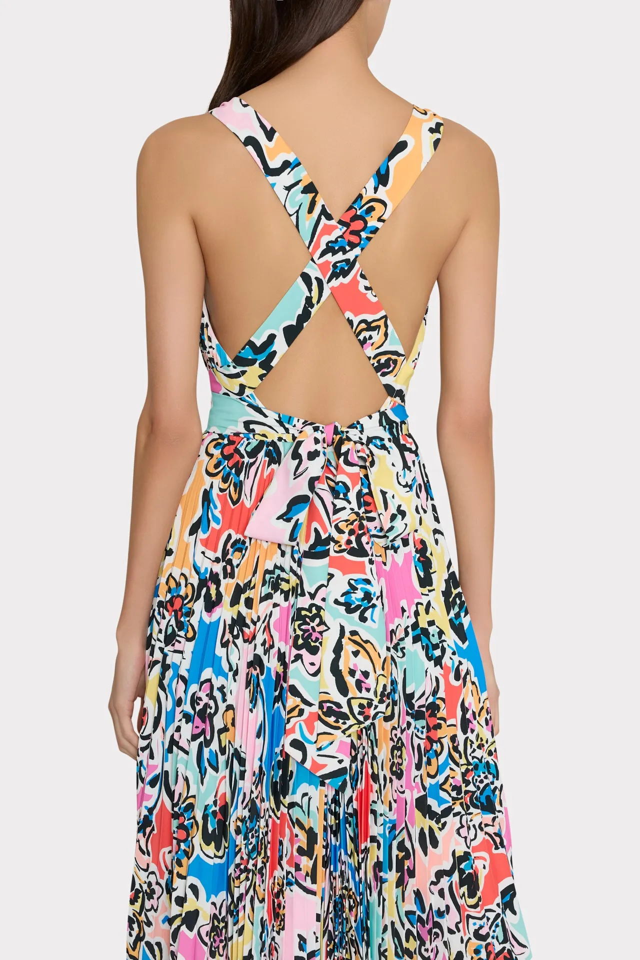 Oria Rainbow Oasis Pleated Dress sold by Milly product image thumbnail 4