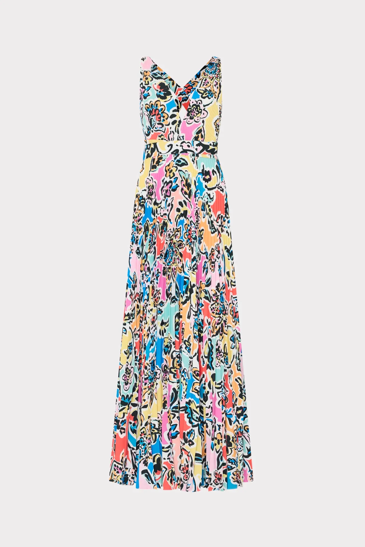 Oria Rainbow Oasis Pleated Dress sold by Milly