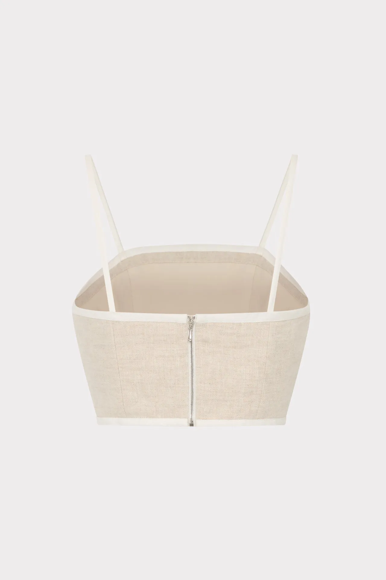 Nyrie Linen Contrast Crop Top sold by Milly product image thumbnail 4