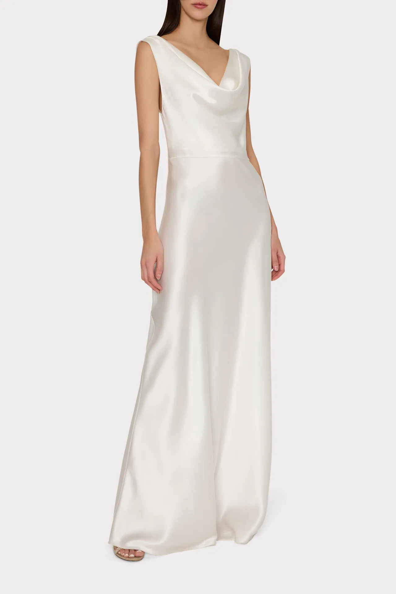 Hammered Satin Cowl Neck Gown sold by Milly product image thumbnail 2