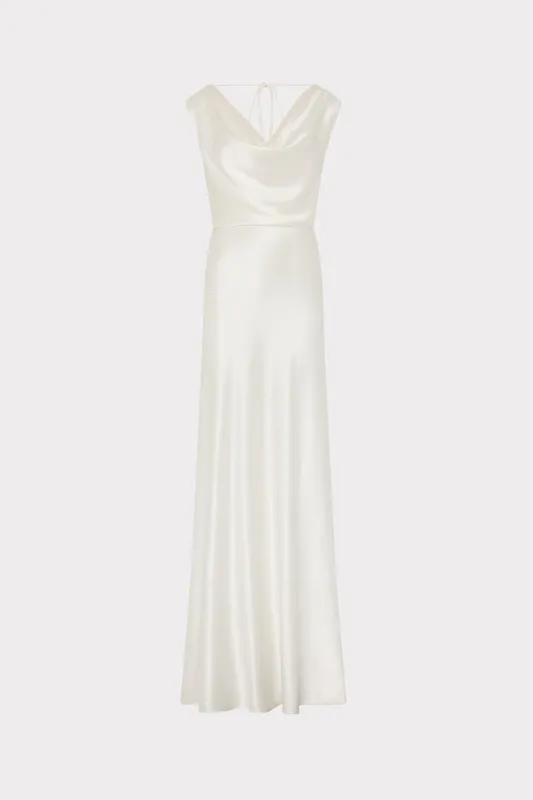 Hammered Satin Cowl Neck Gown sold by Milly