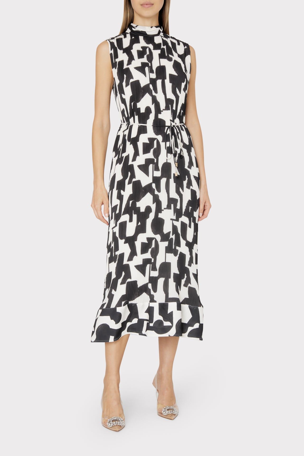 Melina Geo Print Pleated Dress sold by Milly product image thumbnail 2