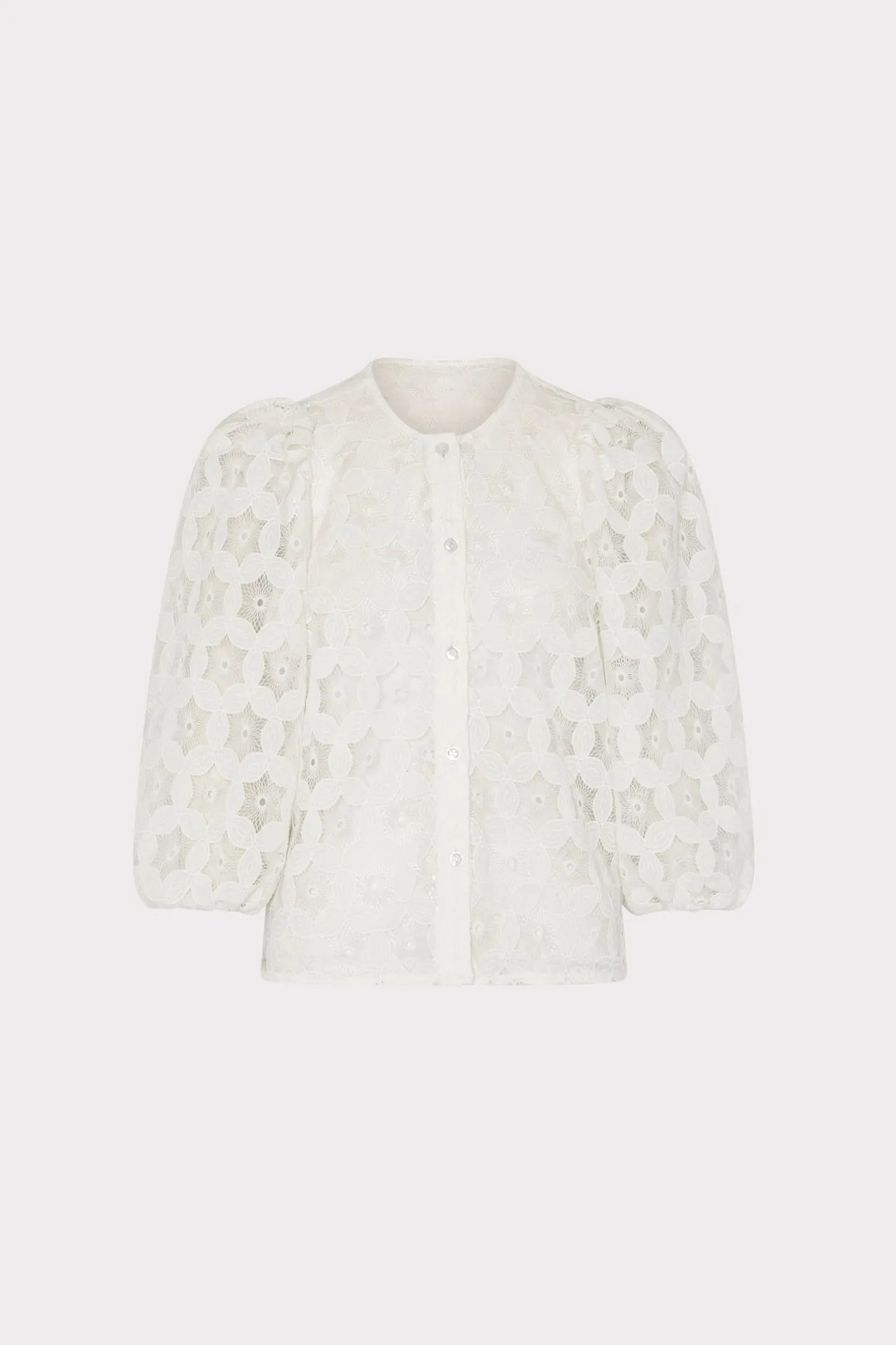 Nannie Circular Embroidery Eyelet Top sold by Milly