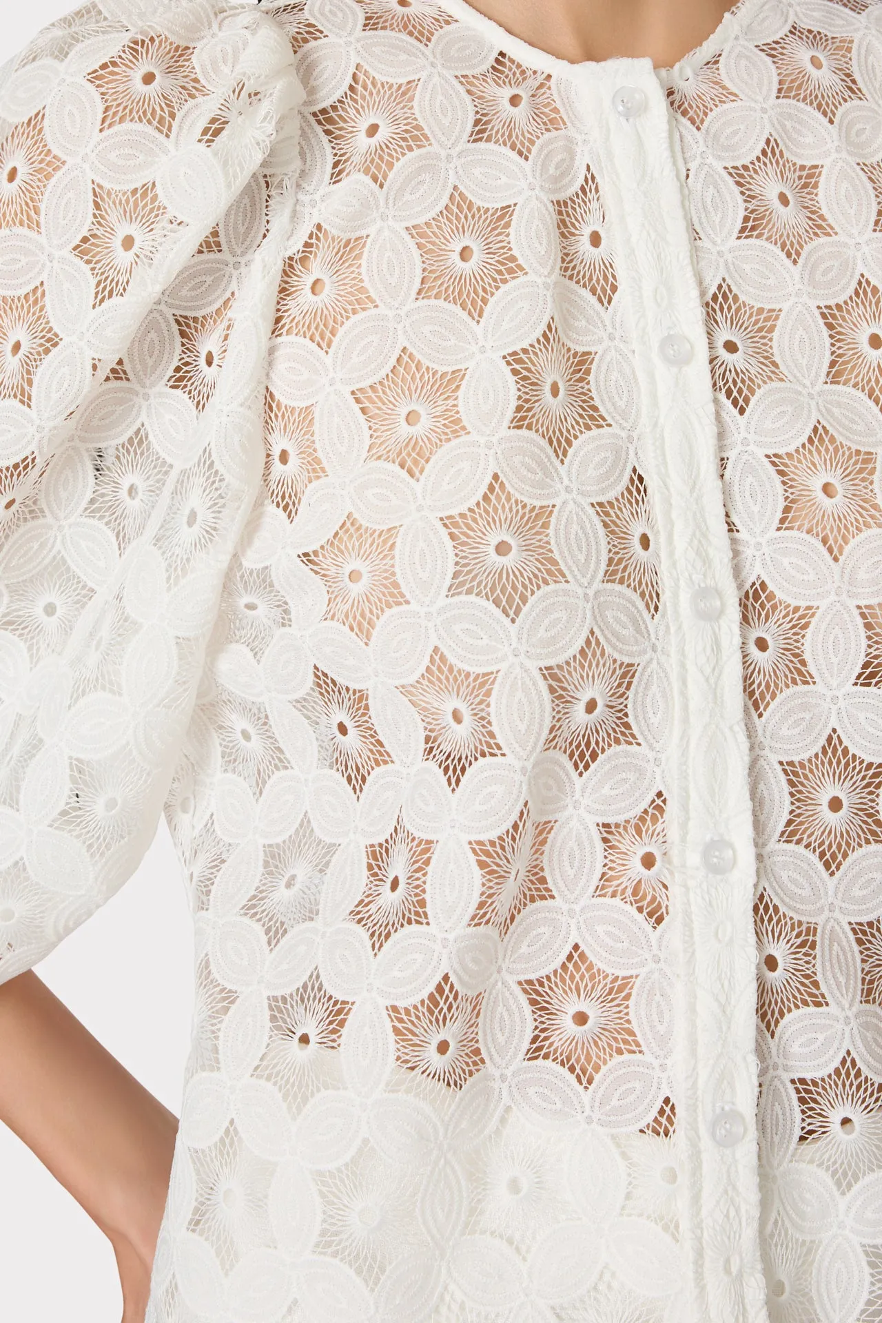 Nannie Circular Embroidery Eyelet Top sold by Milly product image thumbnail 3