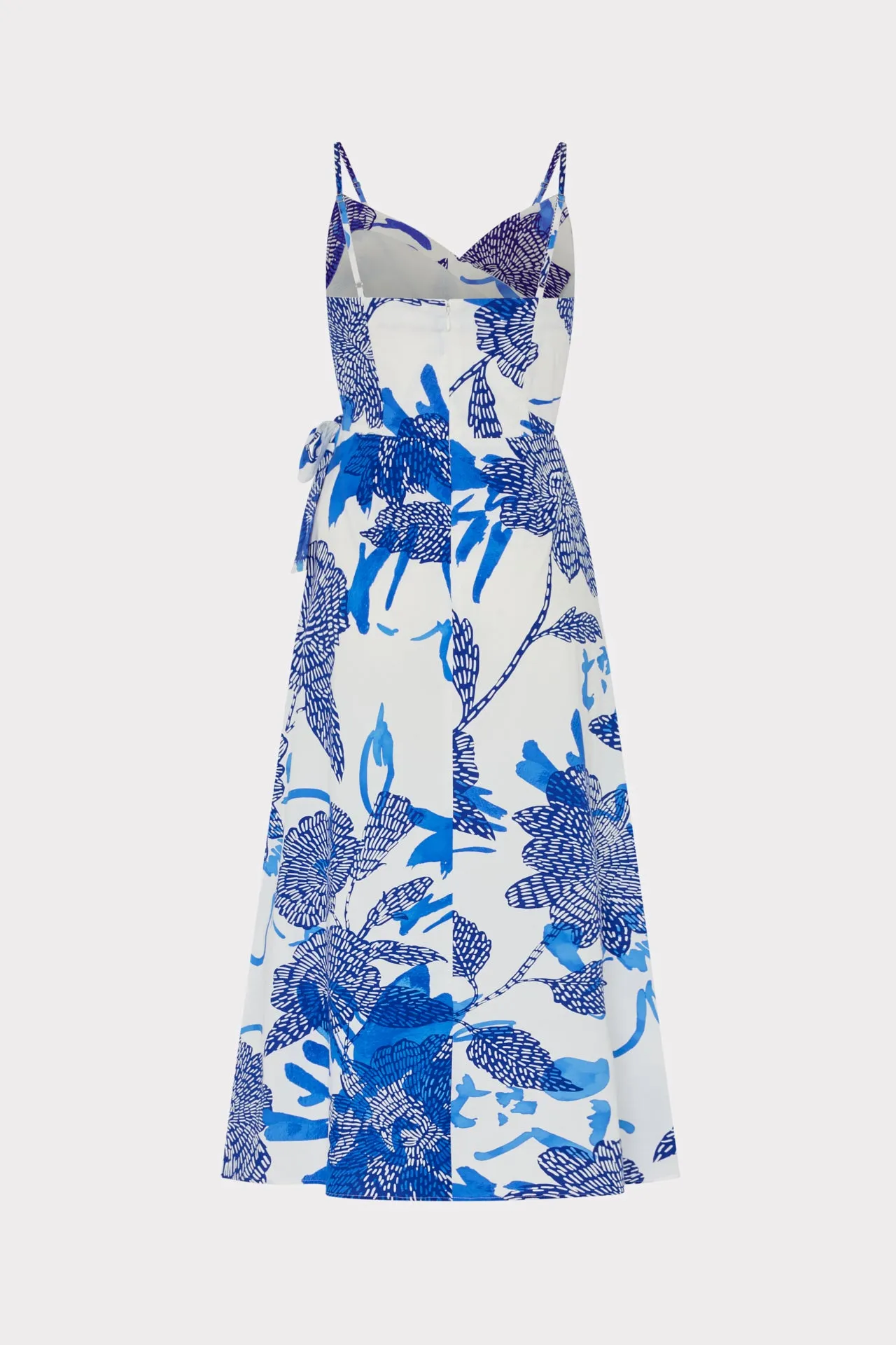 Norma Brushwork Floral Poplin Wrap Dress sold by Milly product image thumbnail 4