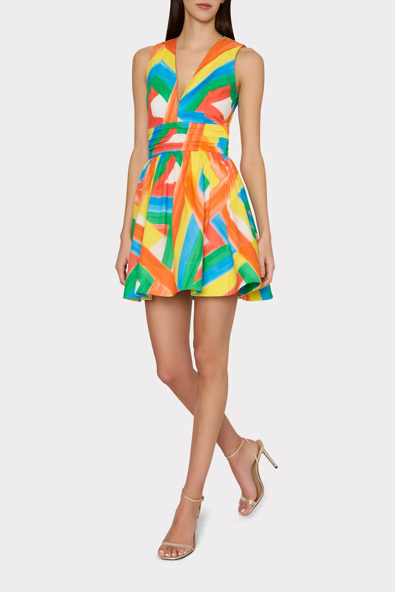 Nikki Multi Stripe Poplin Mini Dress sold by Milly product image thumbnail 2