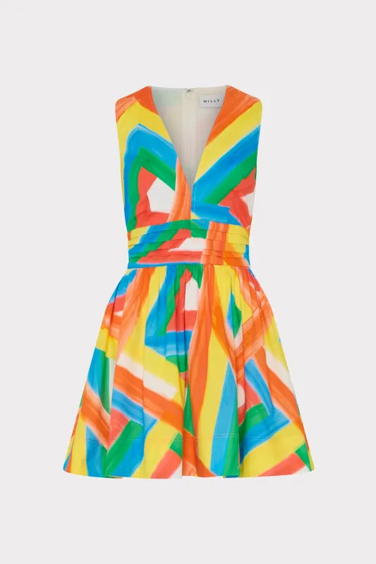 Nikki Multi Stripe Poplin Mini Dress sold by Milly
