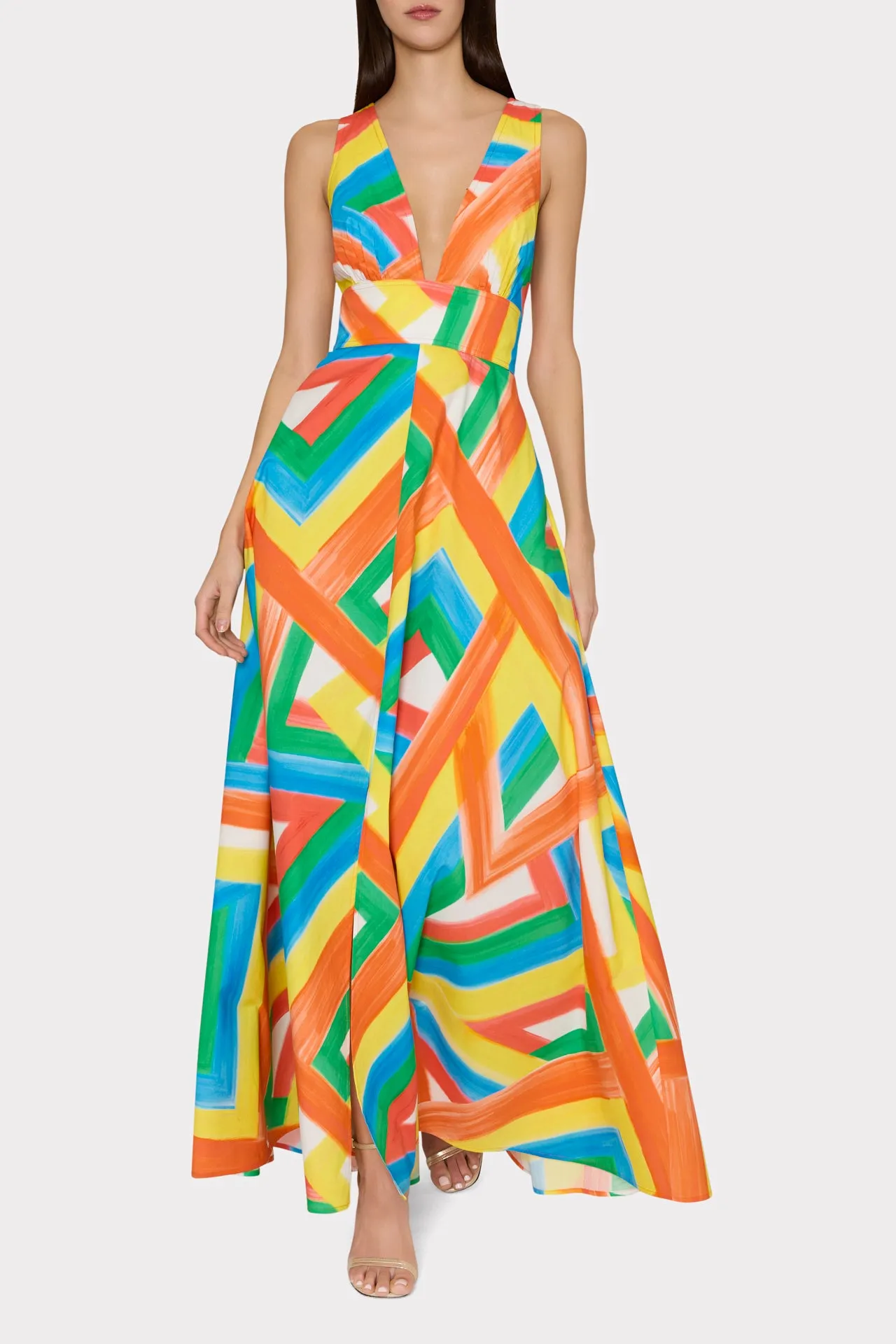 Catarina Multi Stripe Poplin Maxi Dress sold by Milly product image thumbnail 2