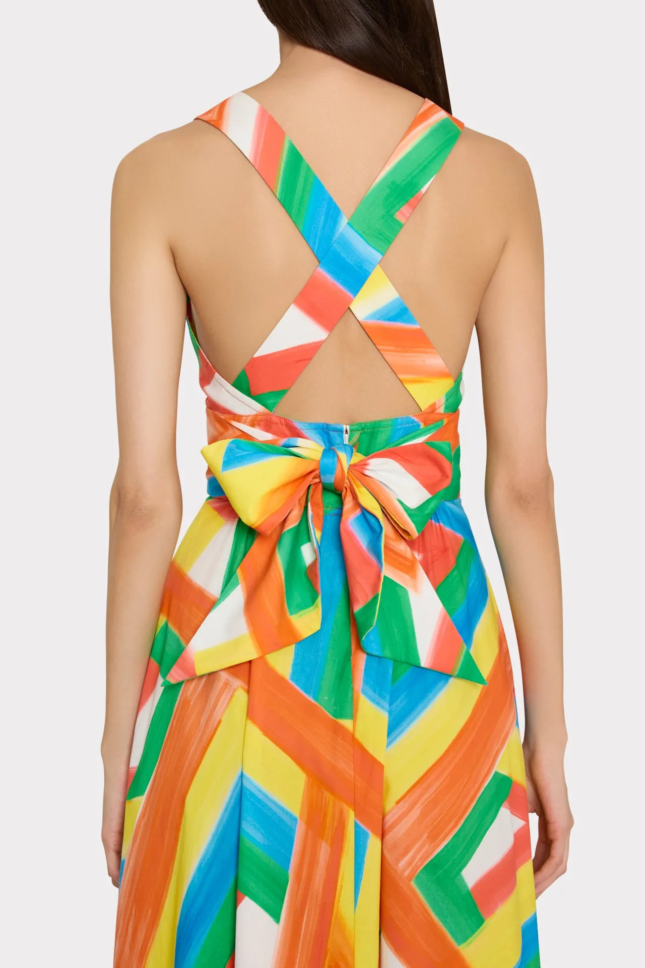 Catarina Multi Stripe Poplin Maxi Dress sold by Milly product image thumbnail 4