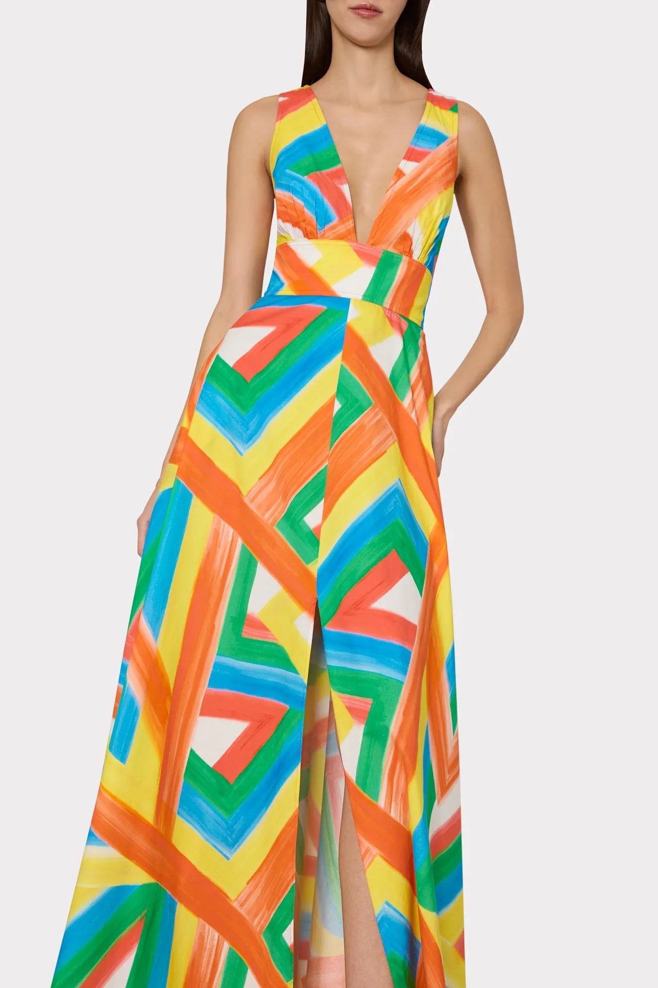 Catarina Multi Stripe Poplin Maxi Dress sold by Milly product image thumbnail 3