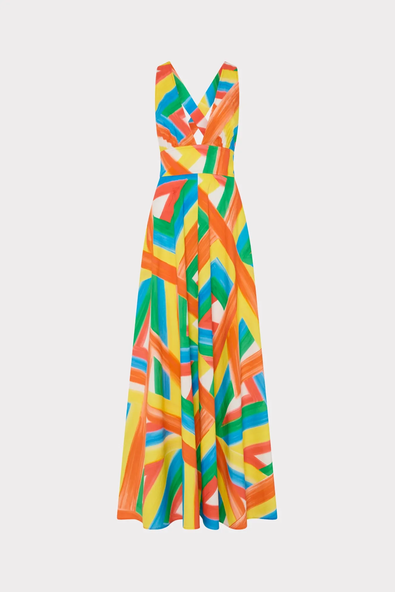Catarina Multi Stripe Poplin Maxi Dress sold by Milly