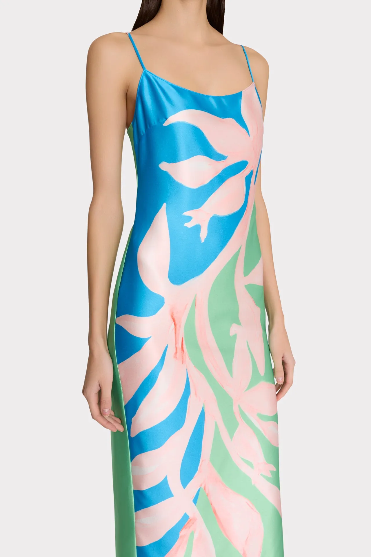 Lily Floral Vine Satin Slip Dress sold by Milly product image thumbnail 3