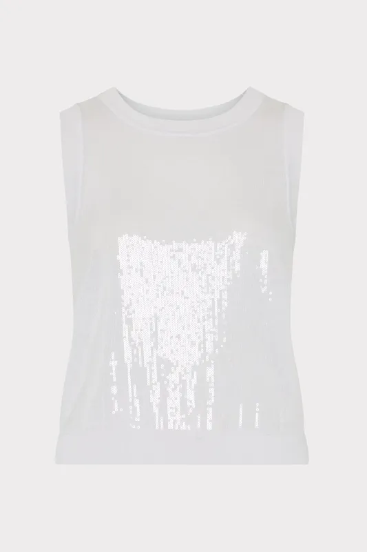 Sequin Knit Shell Top sold by Milly