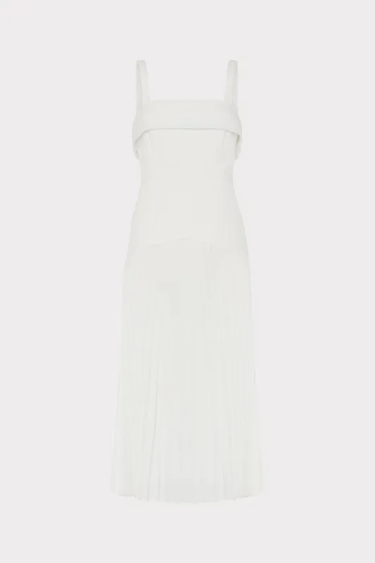 Nala Poplin Pleated Combo Midi Dress sold by Milly