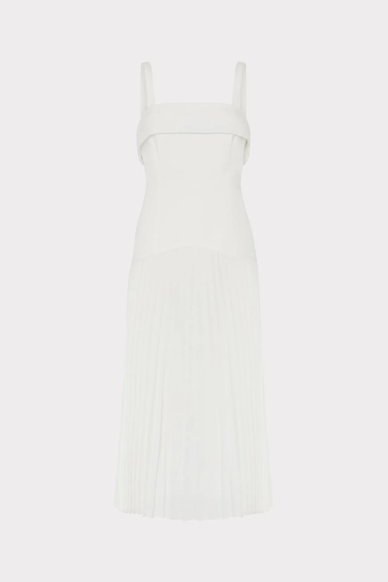 Nala Poplin Pleated Combo Midi Dress sold by Milly