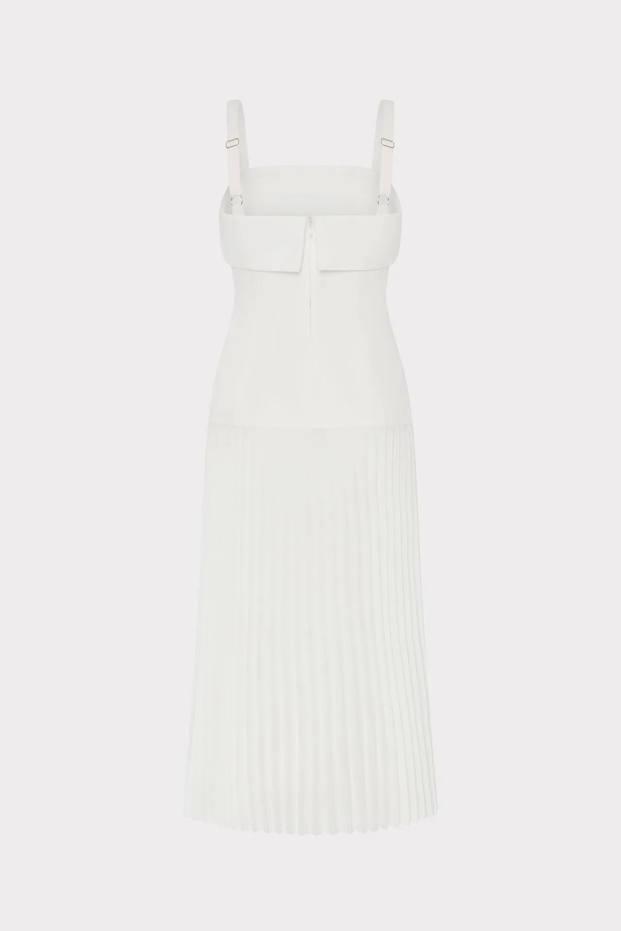 Nala Poplin Pleated Combo Midi Dress sold by Milly product image thumbnail 5