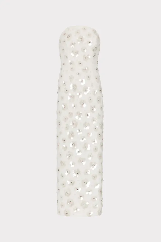 Kait Fleur Paillette Midi Dress sold by Milly