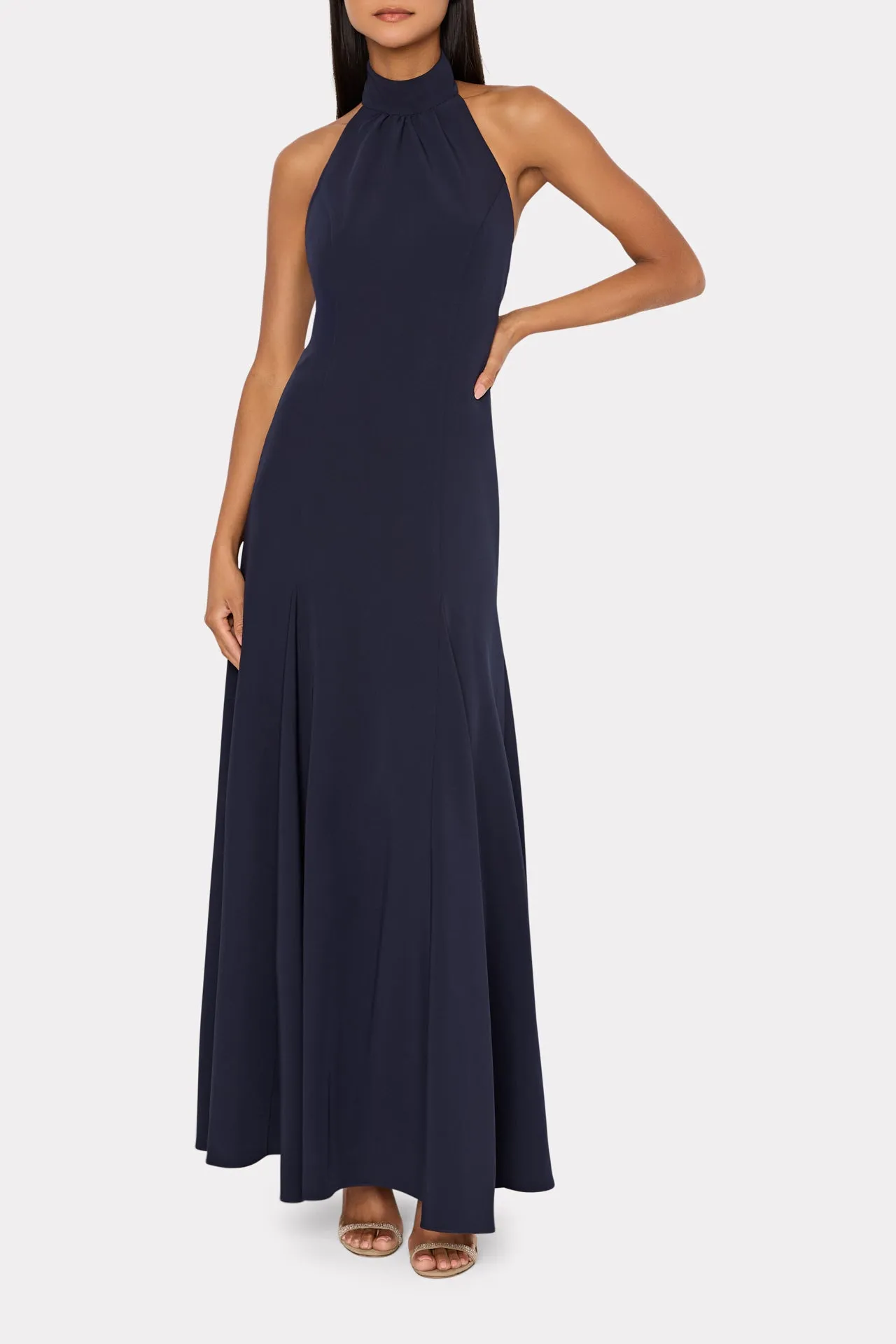 Elena High Neck Cady Dress sold by Milly product image thumbnail 2