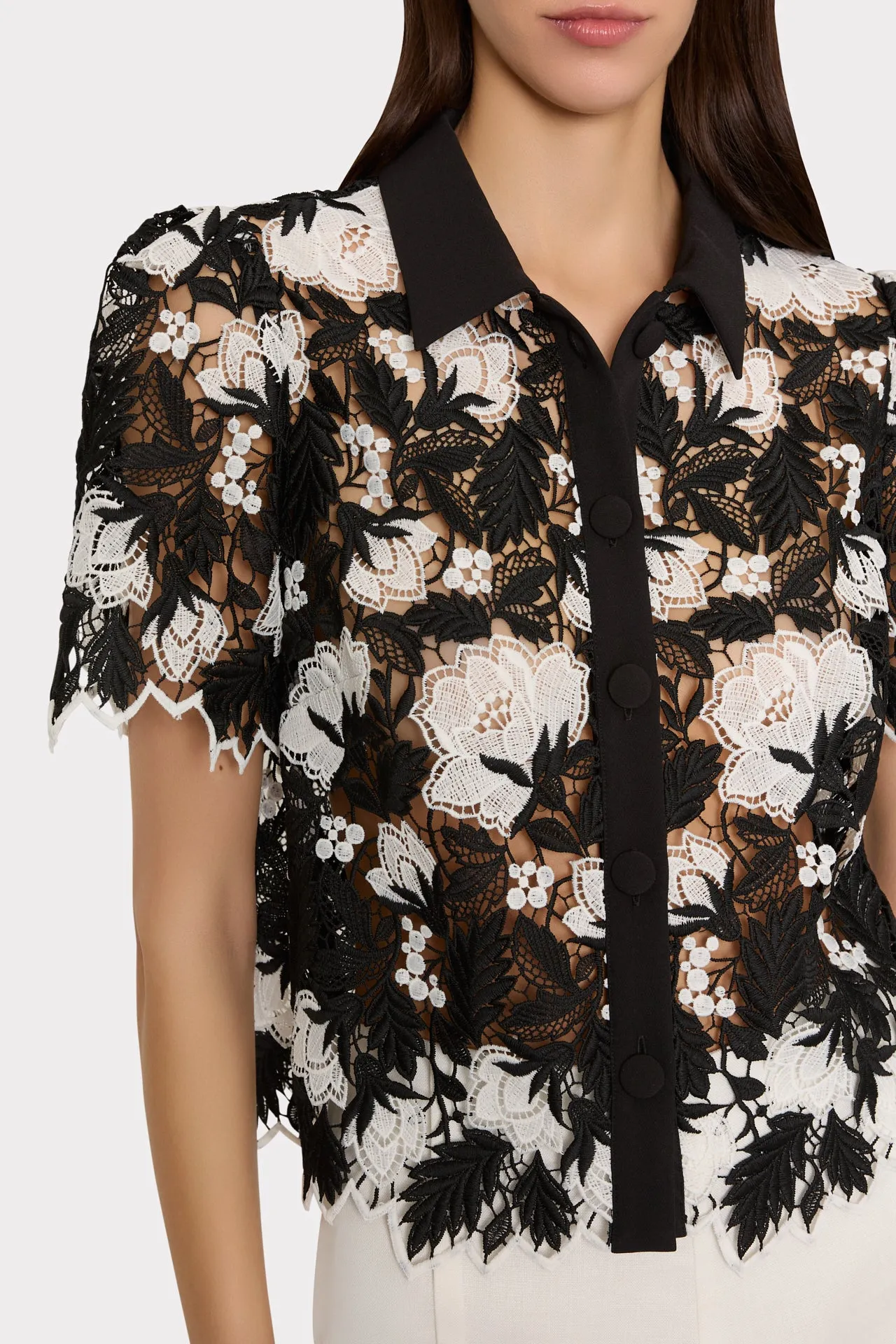 Addison Two Tone Lace Top sold by Milly product image thumbnail 3