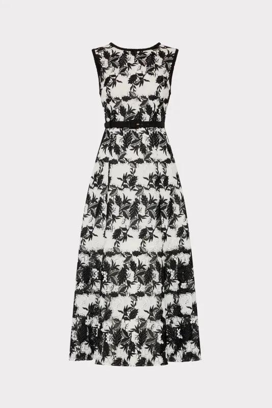 Paloma Two Tone Lace Midi Dress sold by Milly