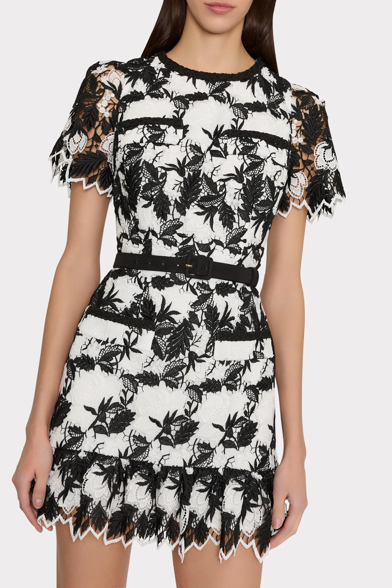 Paola Two Tone Lace Mini Dress sold by Milly product image thumbnail 3