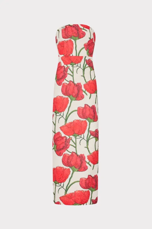Orion Red Peonia Jacquard Dress sold by Milly