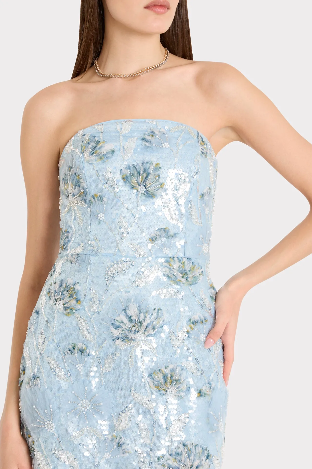 Jasmine Sequins Strapless Dress sold by Milly product image thumbnail 3