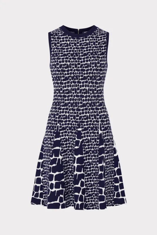 Tile Wave Jacquard Knit Mini Dress sold by Milly