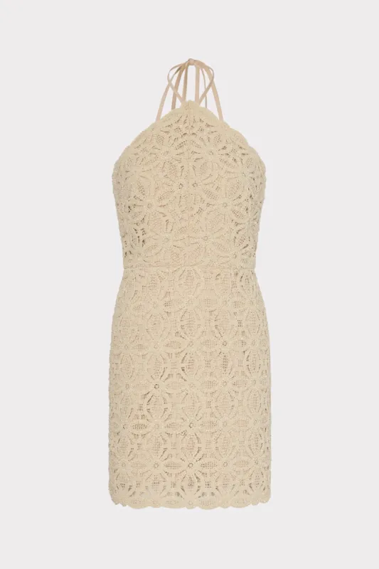 Celeste Beaded Crochet Halter Dress sold by Milly
