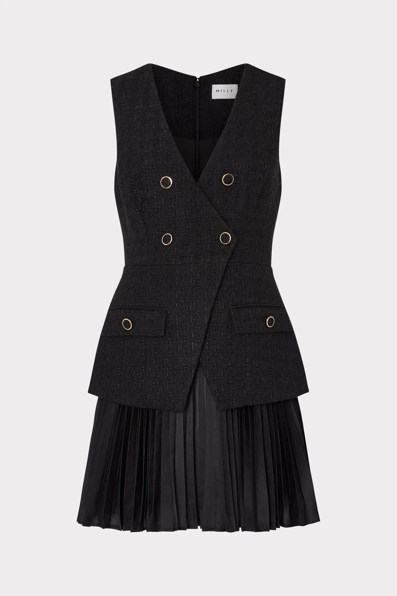 Boucle Mixed Media Mini Dress sold by Milly