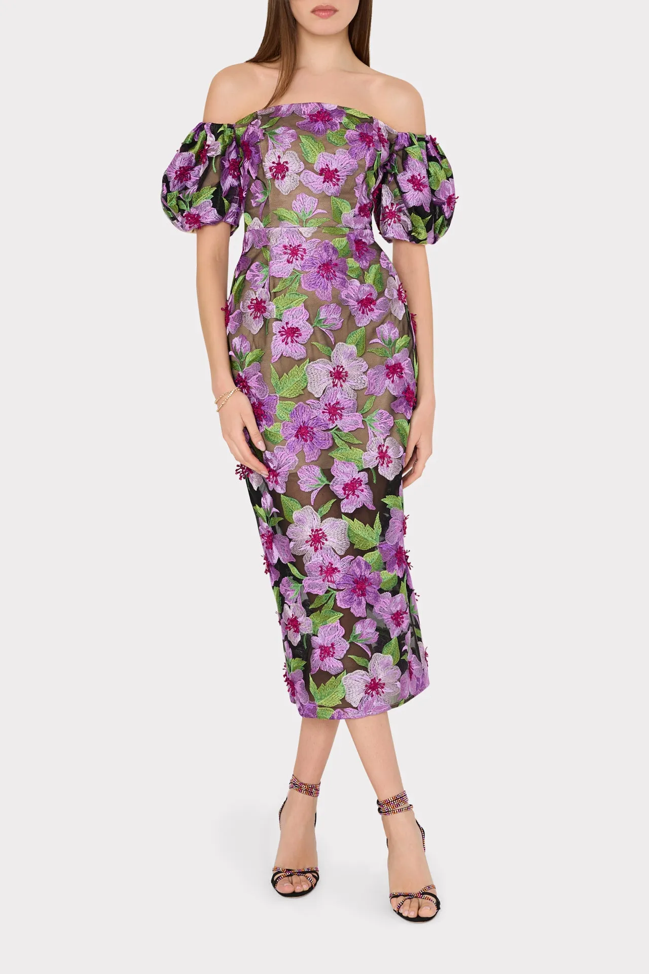 Nira 3D Embroidered Dress sold by Milly product image thumbnail 2
