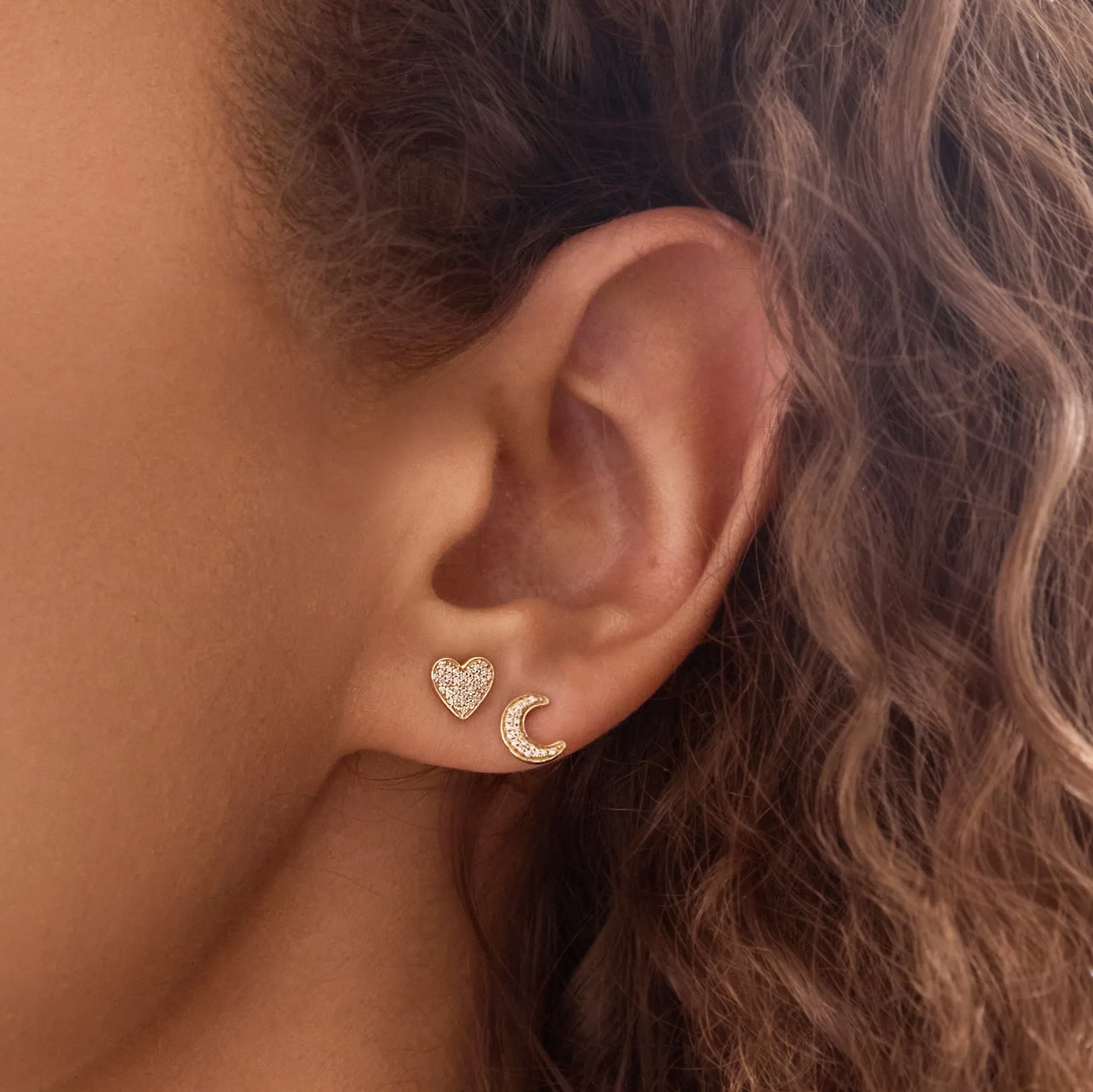 Pavé Charm Stud - Heart sold by Milly product image thumbnail 2