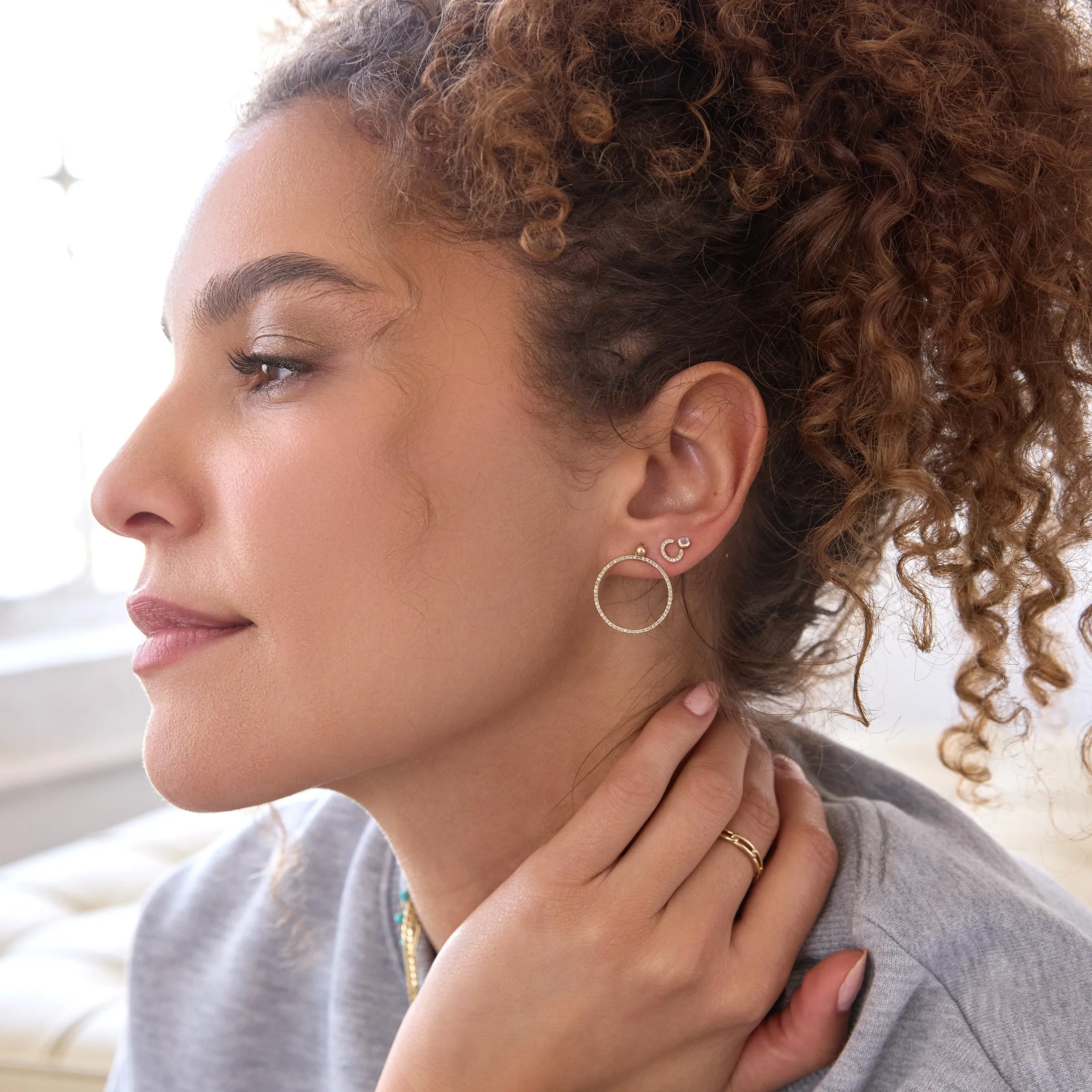 Circle Ear Jacket | Pavé sold by Milly product image thumbnail 4