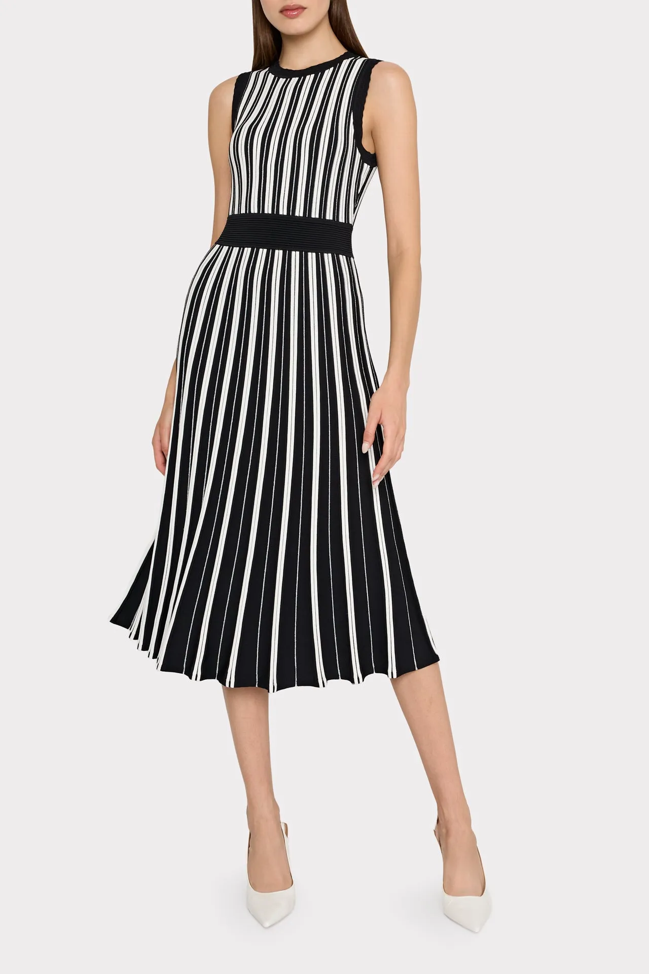 Sleeveless Pleated Midi Dress sold by Milly product image thumbnail 2
