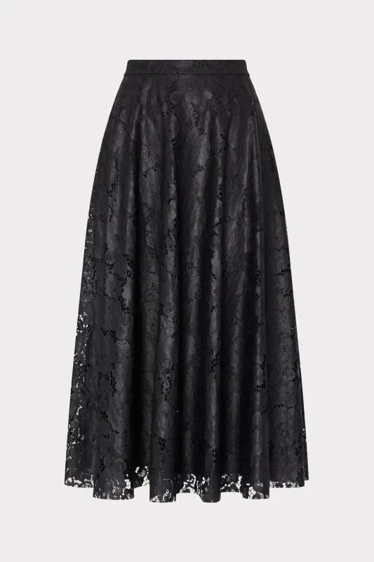 Otha Textured Lace Midi Skirt sold by Milly
