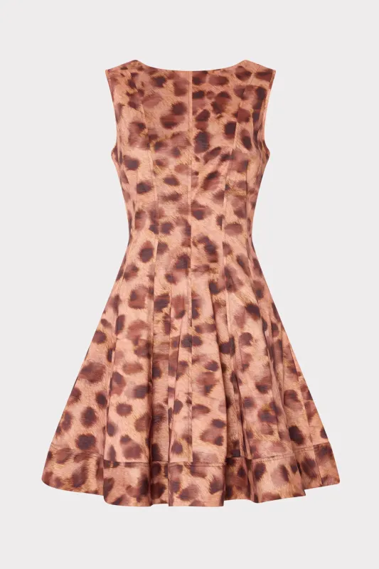 Poppy Leopard Print Taffeta Mini Dress sold by Milly