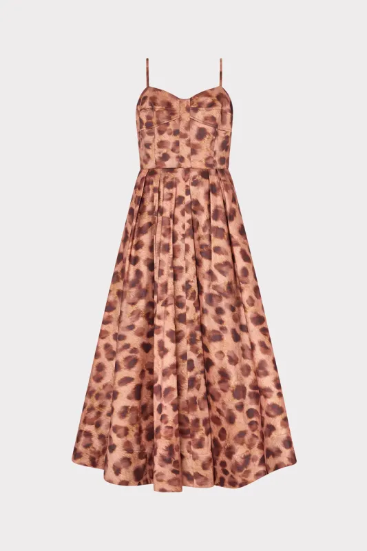 Queen Leopard Print Taffeta Bustier Dress sold by Milly