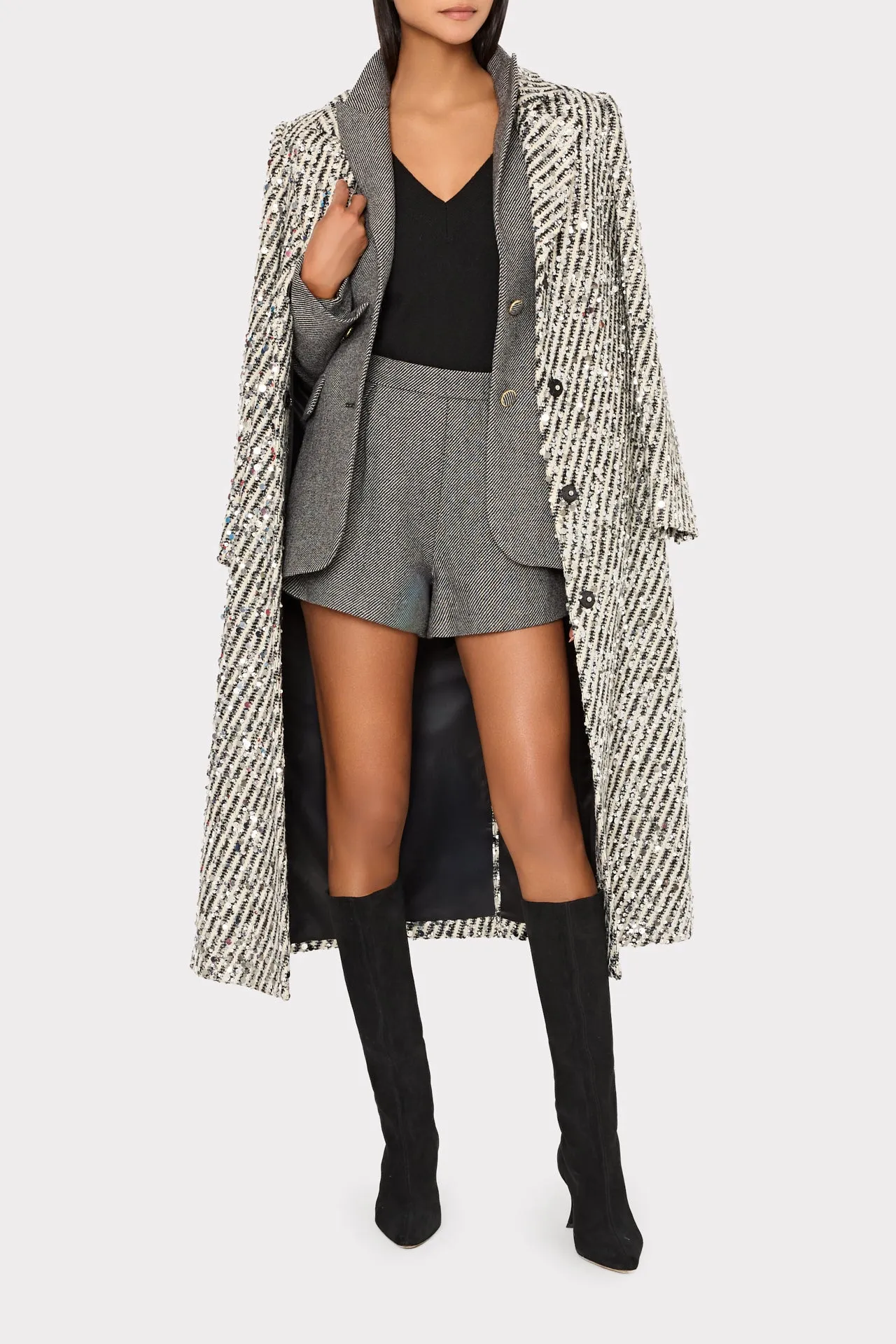 Wanda Sequins Stripe Coat sold by Milly product image thumbnail 3