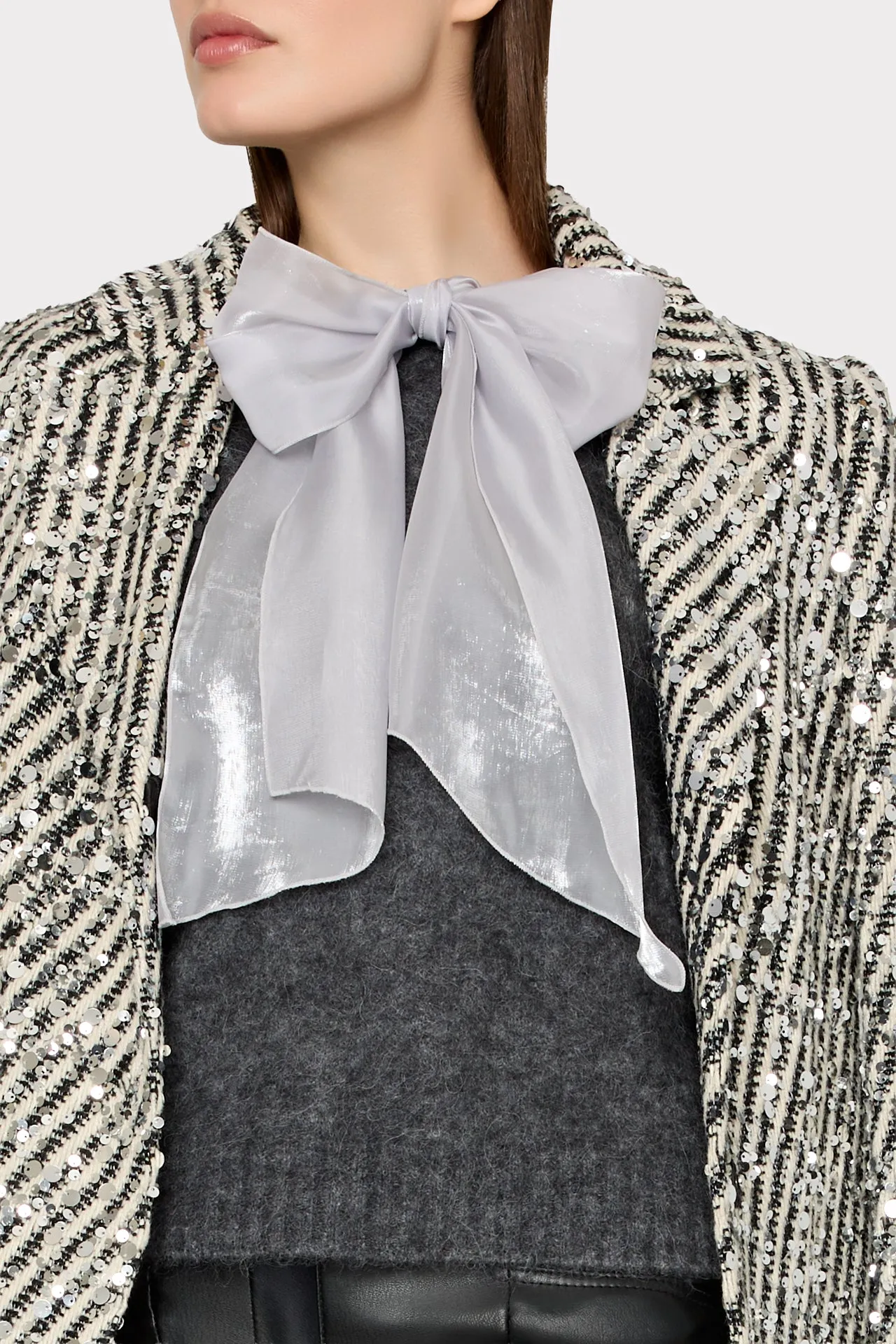 Wanda Sequins Stripe Coat sold by Milly product image thumbnail 4