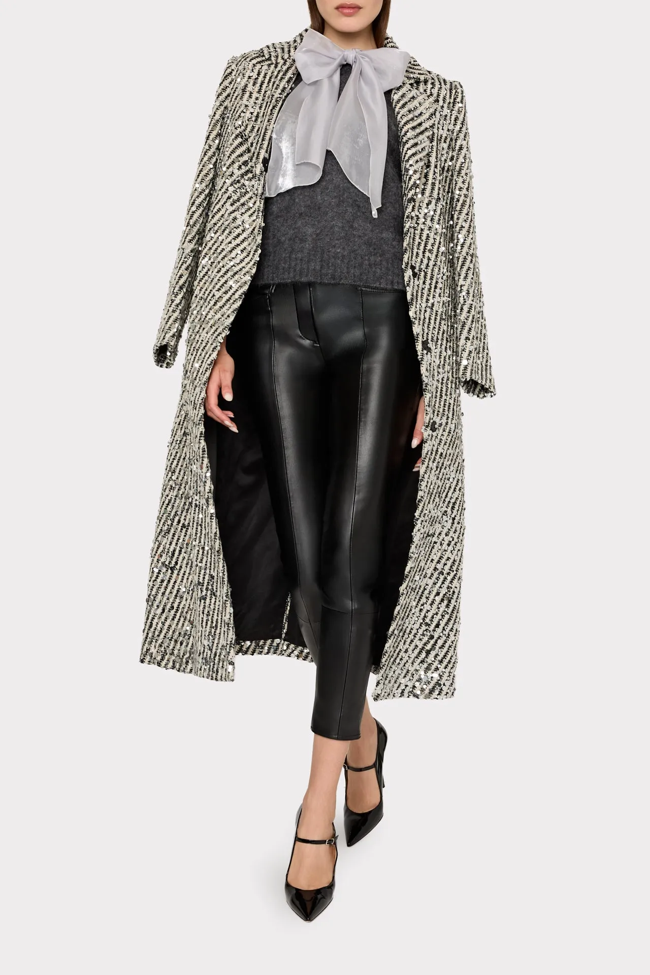 Wanda Sequins Stripe Coat sold by Milly product image thumbnail 5