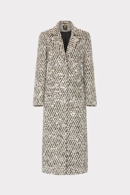 Wanda Sequins Stripe Coat sold by Milly