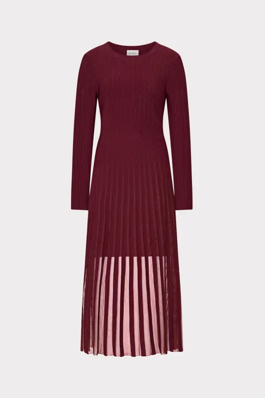Sheer Knit Long Sleeve Midi Dress sold by Milly