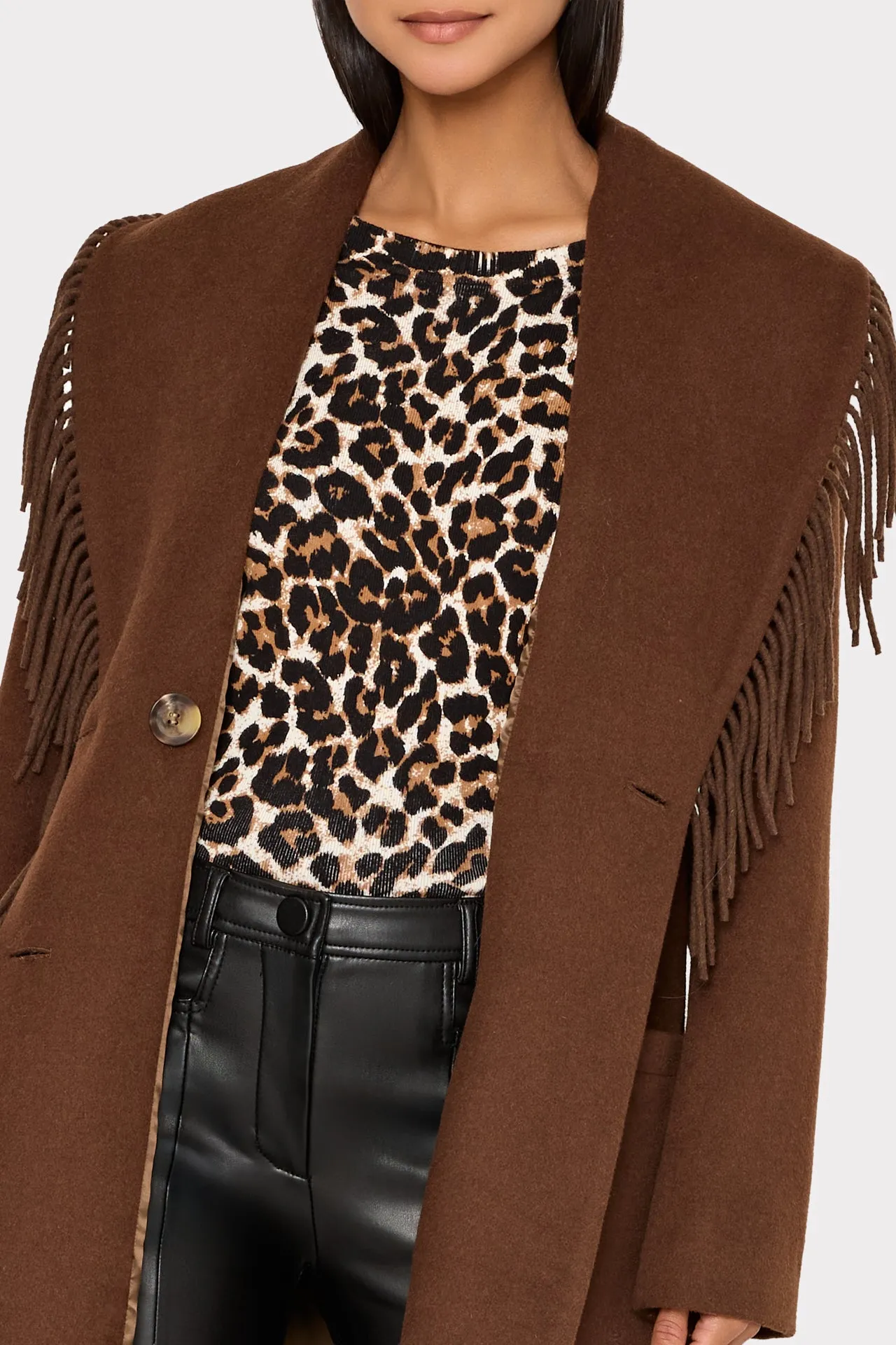 Leopard Print Short Sleeve Knit Top sold by Milly product image thumbnail 4