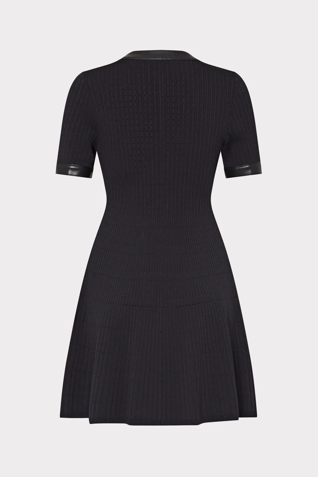 Leather Detail Flare Knit Mini Dress sold by Milly product image thumbnail 4