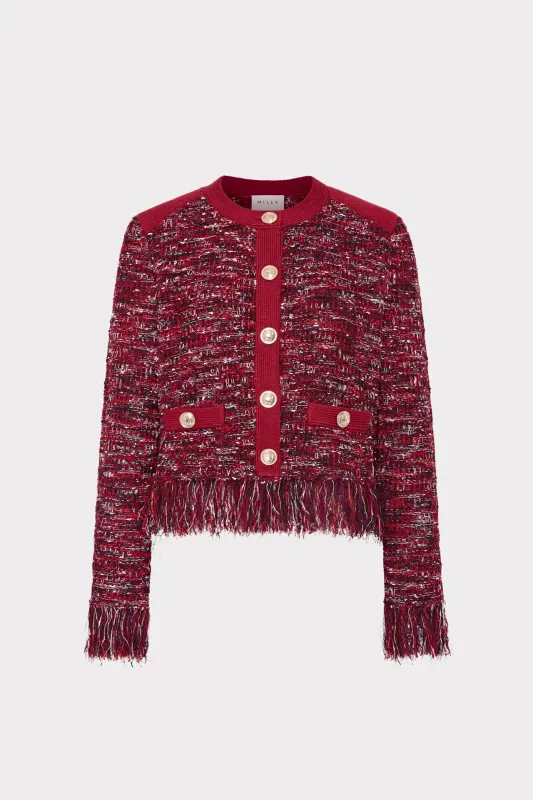 Kaia Textured Knit Cardigan Jacket sold by Milly