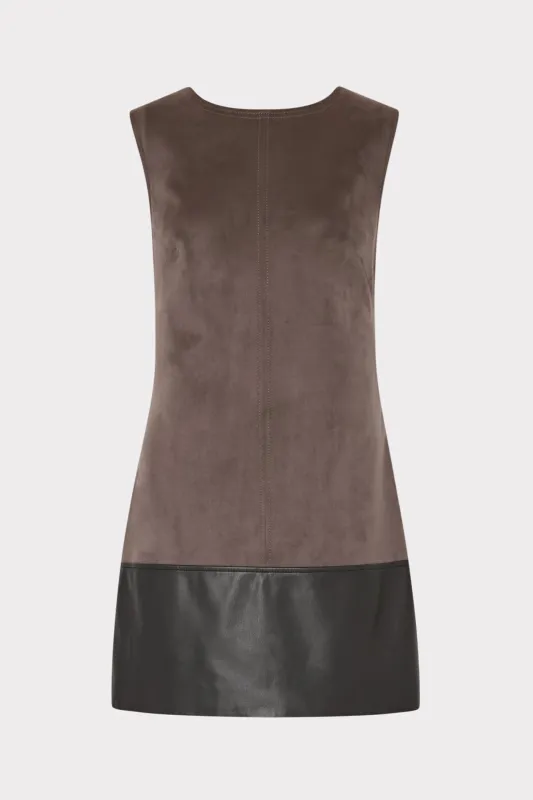 Eve Suede Leather Combo Shift Dress sold by Milly