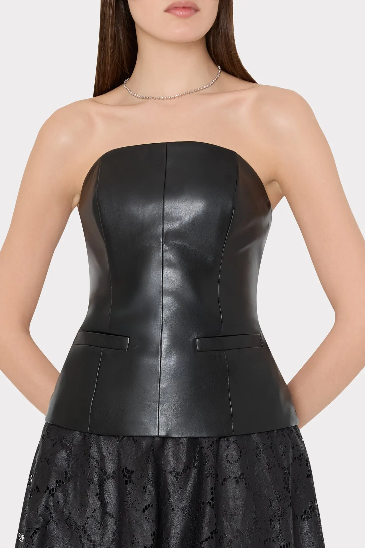 Vegan Leather Strapless Top sold by Milly product image thumbnail 3
