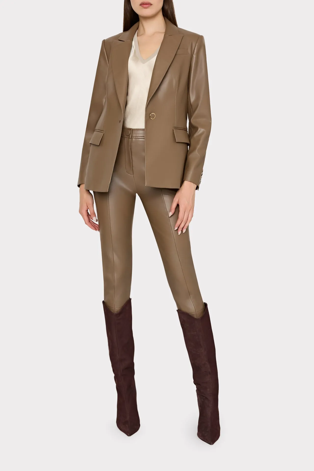Alexa Vegan Leather Blazer sold by Milly product image thumbnail 2