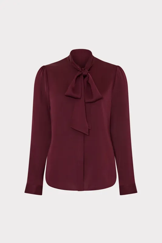Tie Neck Silk Blouse sold by Milly