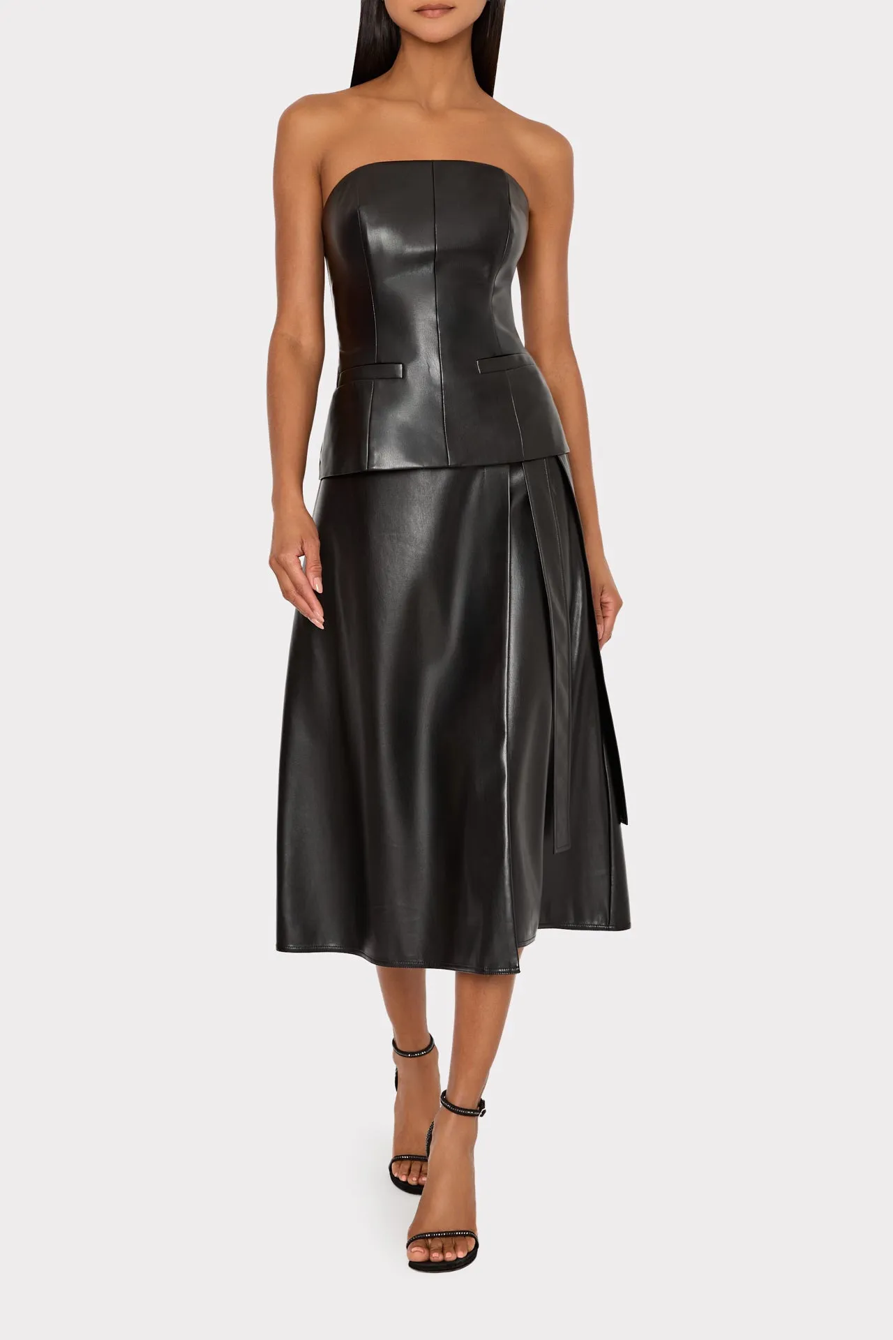 Vegan Leather Bow Midi Skirt sold by Milly product image thumbnail 2
